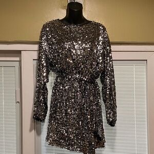 Zara Metallic Disco Ball Mini Dress